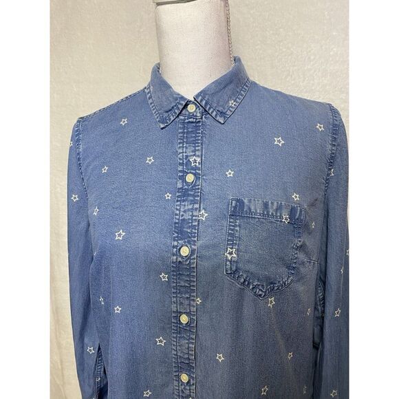 Gap Jean Button Down Shirt With Stars Women's Size M - Picture 5 of 15